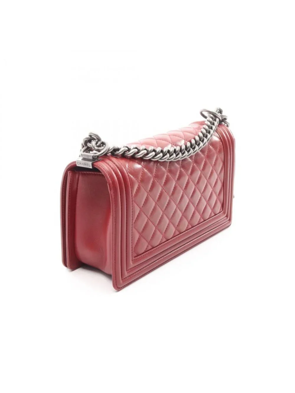 Chanel Shoulder Bag Boy Bordeaux Lambskin Boy Chain